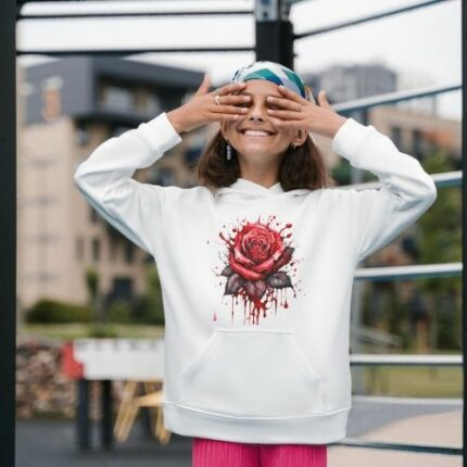 Sudadera con Capucha Rosa Roja