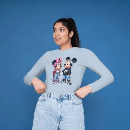 CAMISETA MICKEY Y MINNIE MANGA LARGA