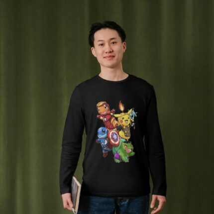 CAMISETA POKEMON AVENGERS MANGA LARGA