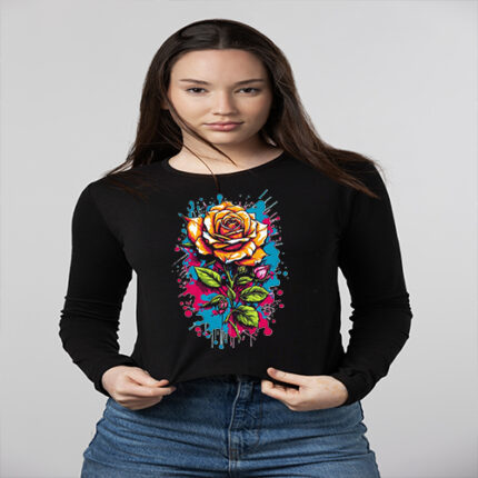 CAMISETA ROSA DORADA MANGA LARGA