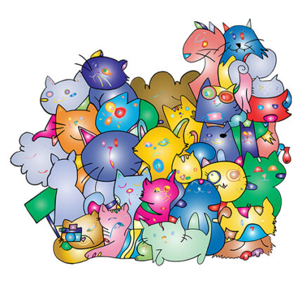 Camiseta El Universo Felino Tote Bag La Fila de Gatos