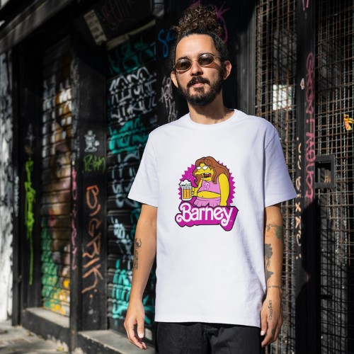 camiseta barney manga corta blanca Camiseta Barney Gumble