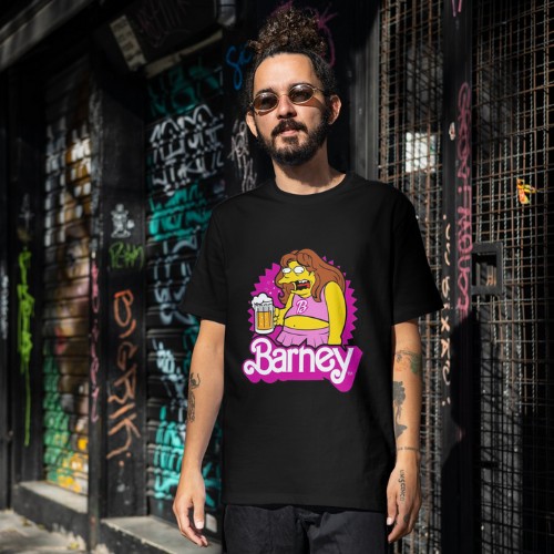 camiseta barney manga corta negra