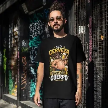 camiseta negra cerveza forjo cuerpo