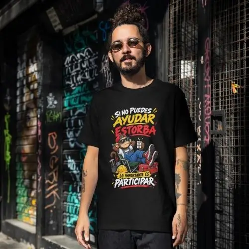 camiseta negra estorba camiseta estorba